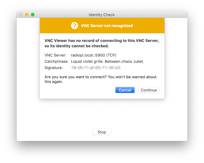 第一次连接VNC的安全提示